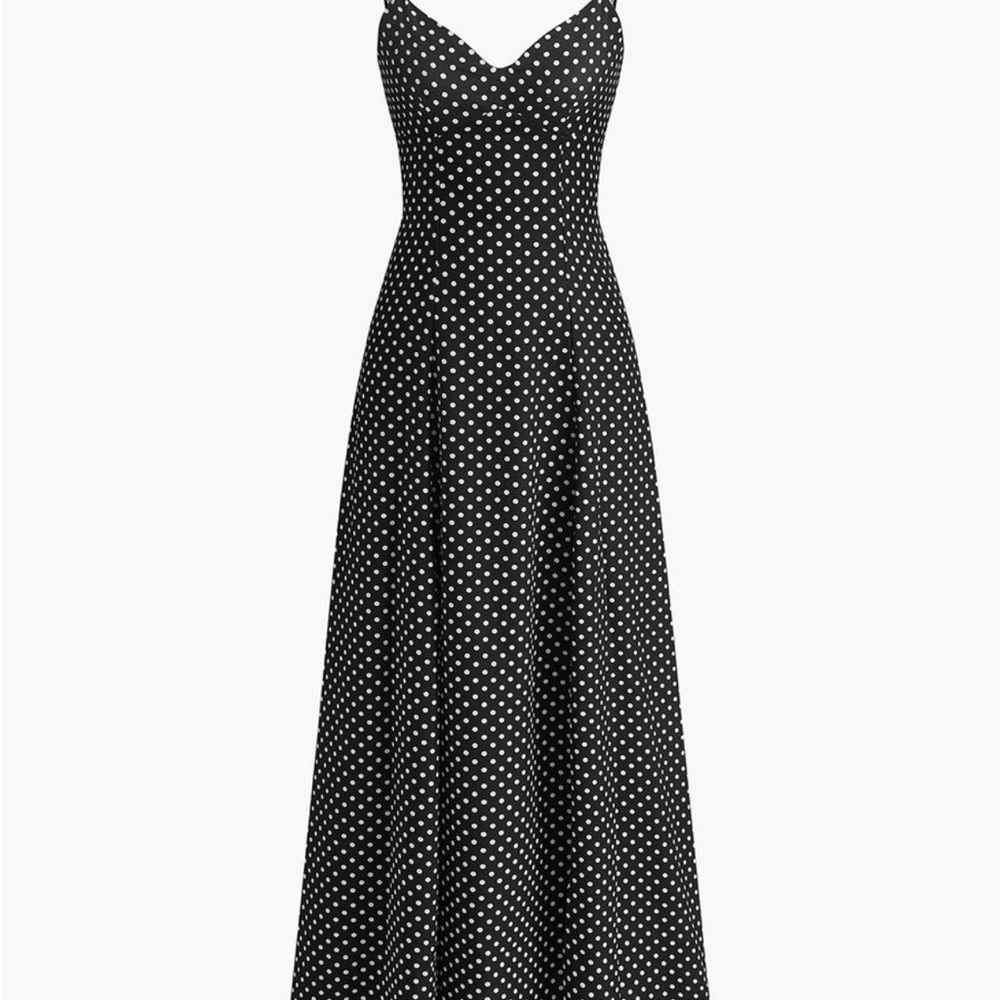 Commense NWT Black and White Polka Dot Maxi Dress